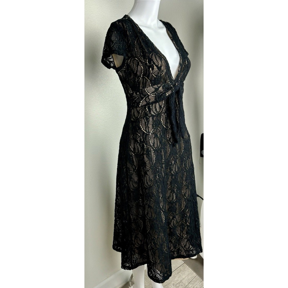 VTG Karen Alexander Boston Proper Black Lace Cocktail Dress Sz‎ 6 WhimsyGoth Y2K - Picture 3 of 14
